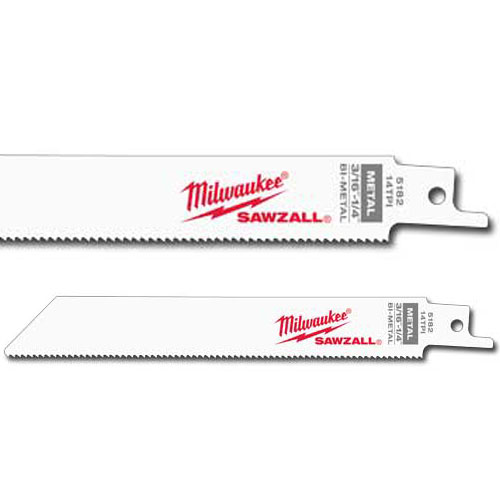 Milwaukee 48-01-6182 Reciprocating Saw Blades - 6 x 3/4 x .035, 14 TPI, 50/