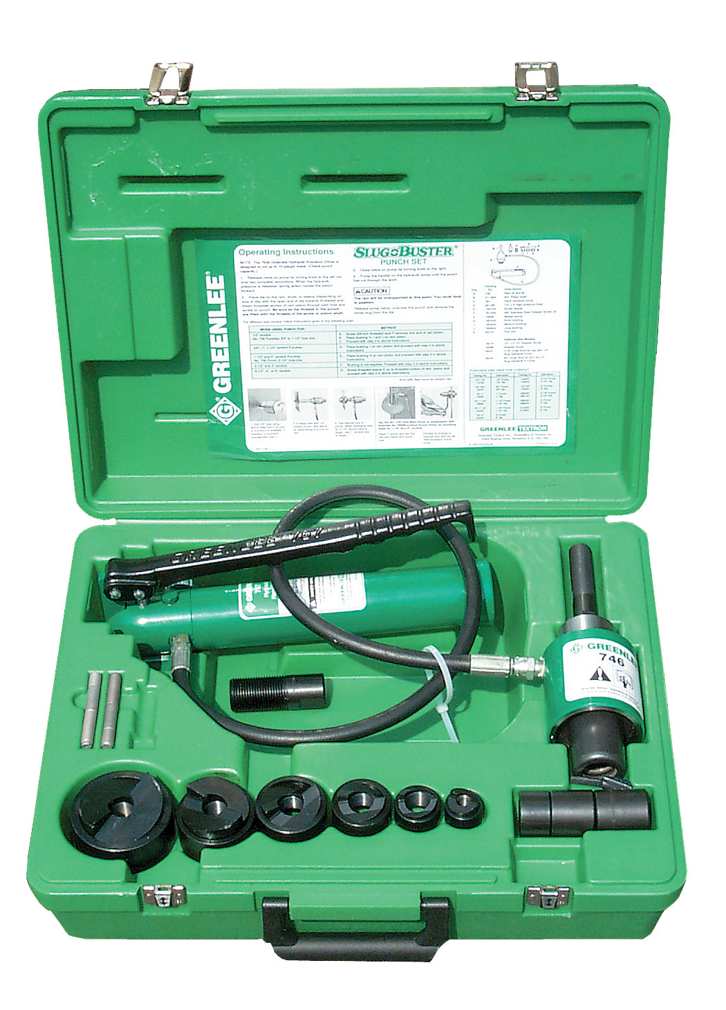 Greenlee 7306SB Ram and Hand Pump Hydraulic Driver Kit with 6 Slug Buster Punches 
