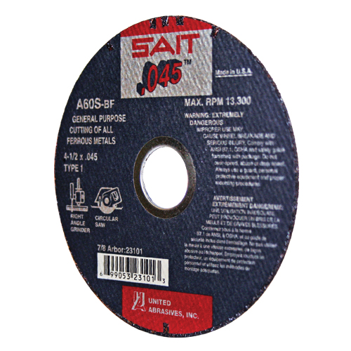 United Abrasives SAIT® 23106 - 6" x .045" x 7/8", A60S, Type 1,  Aluminum O