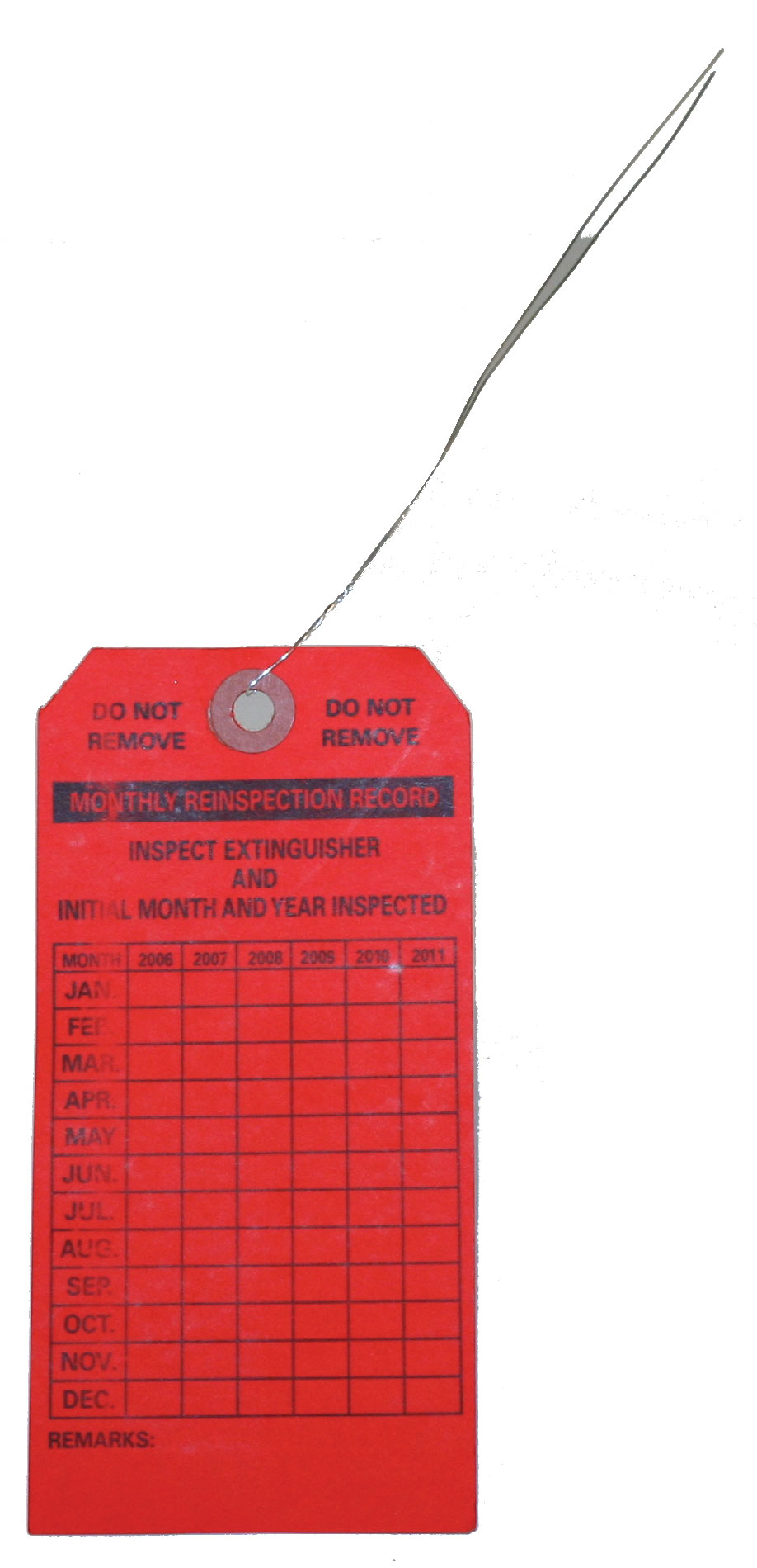 MT11 Fire Extinguisher Inspection Tag