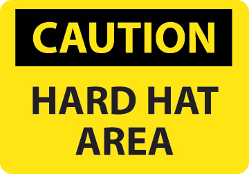 C31RB Sign Caution Hard Hat Area 10x14 Rigid Plastic