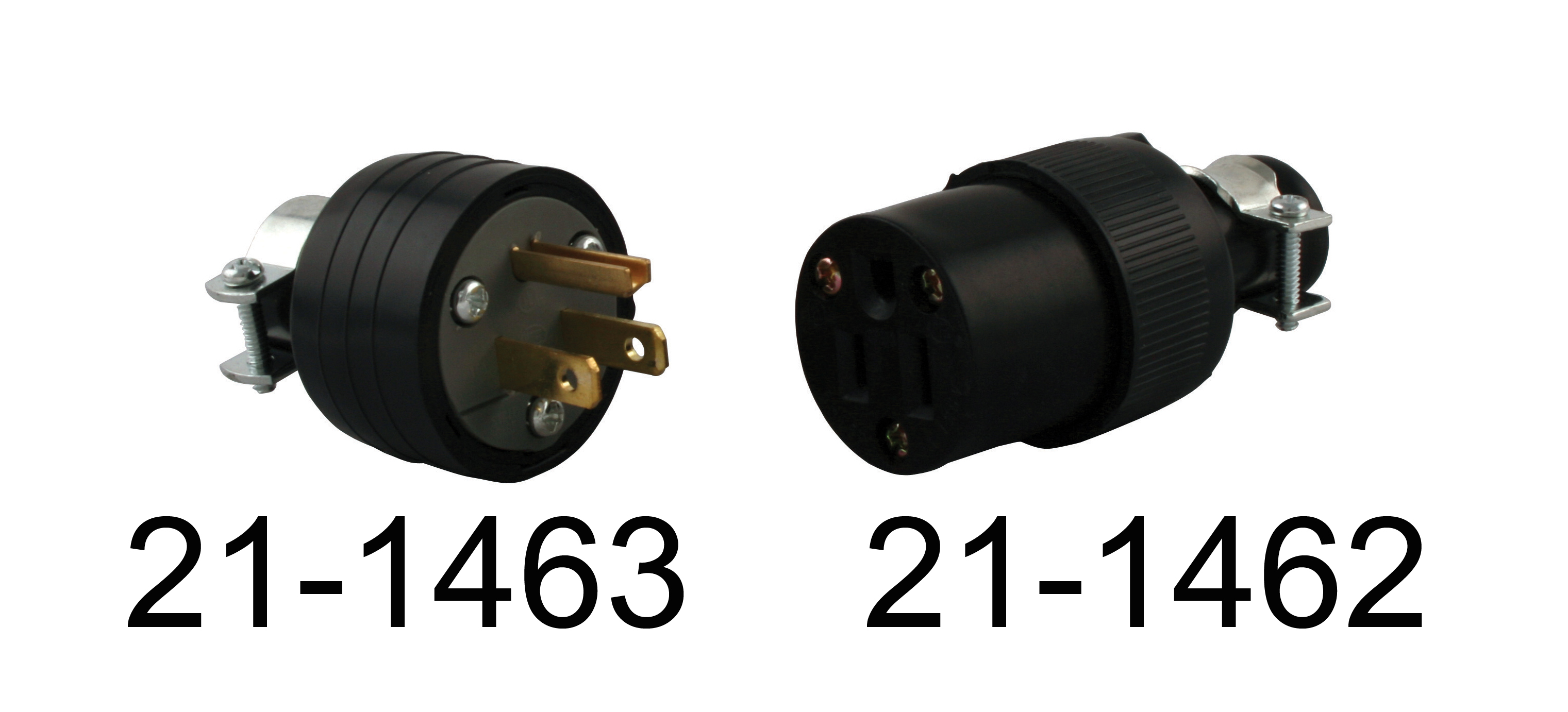 835-515CA 15 Amp 3 Prong Plug Connectors Male & Female, 125 Volt
