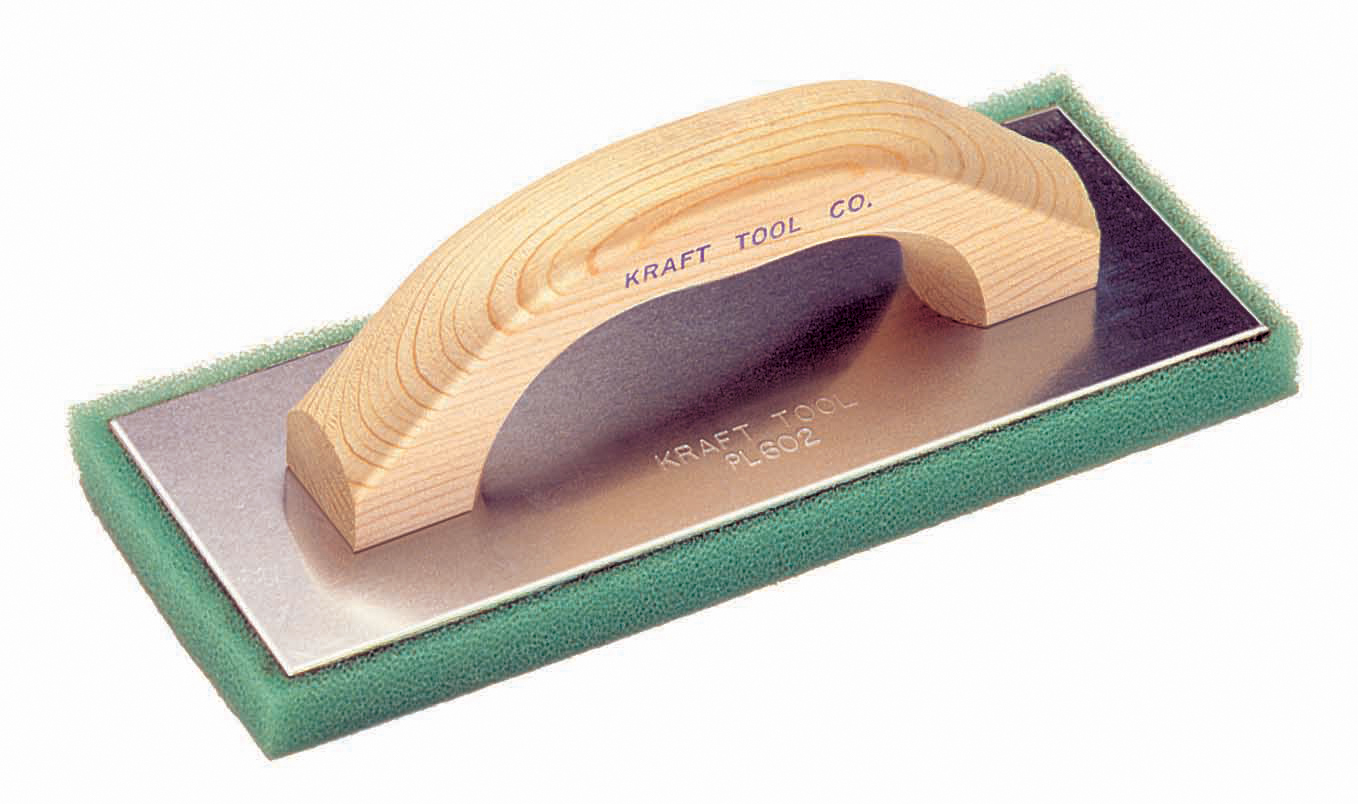 Kraft PL603 Green Texture Float with Wood Handle - 12" X 5" X 1"