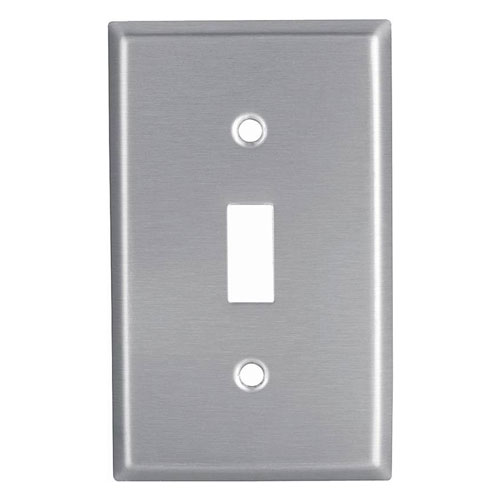 Stainless Steel Toggle Switch Plate - 1 Gang, Brushed Satin