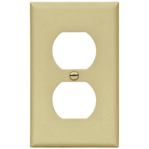Standard Wall Plate, 10/Pack - For Outlets, 1 Gang, Ivory