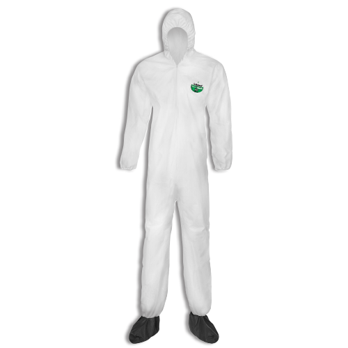 Lakeland CTL414 Micromax® Coveralls - 4XL, Hood, Non-Skid Boots, Elastic Wr